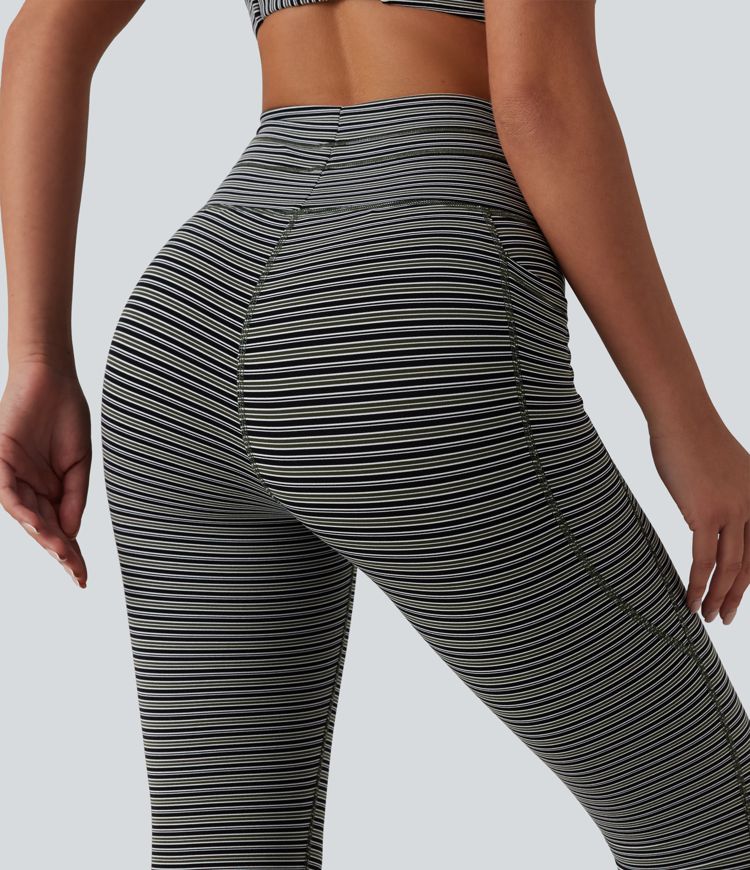 Halara UltraSculpt™ Jacquard Stripe High Waisted Drawstring Yoga Leggings with Pockets