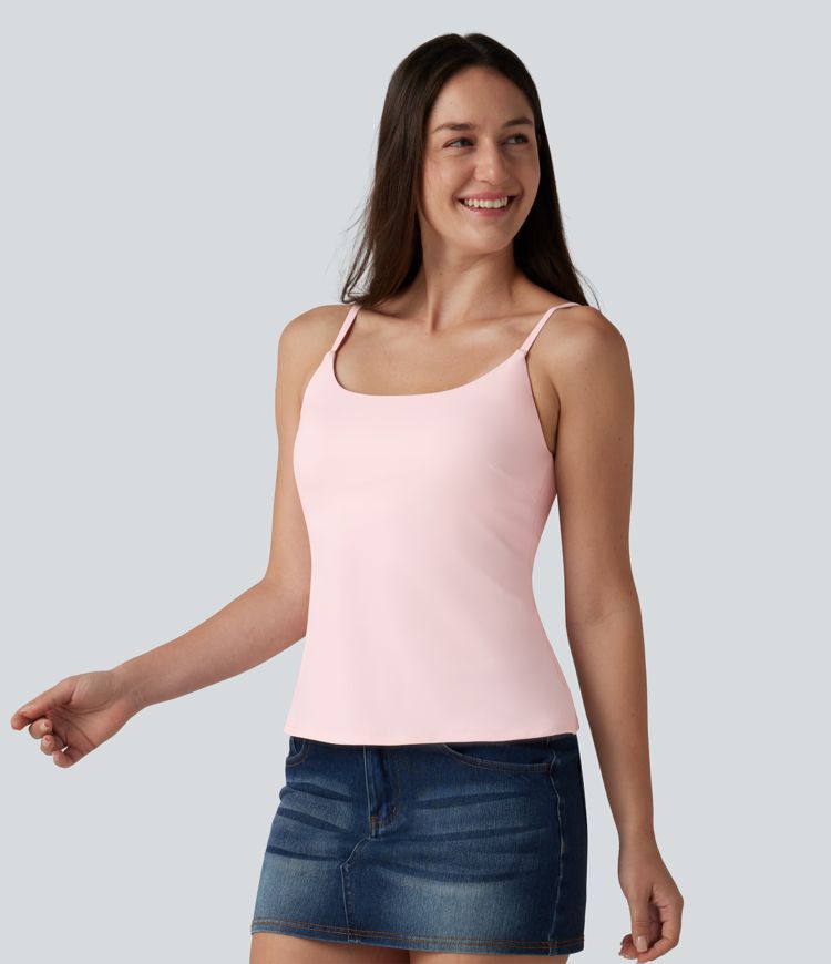 Débardeur décontracté SoftlyZero™ Airy à col U bretelles réglables avec soutien-gorge intégré bonnets B-D