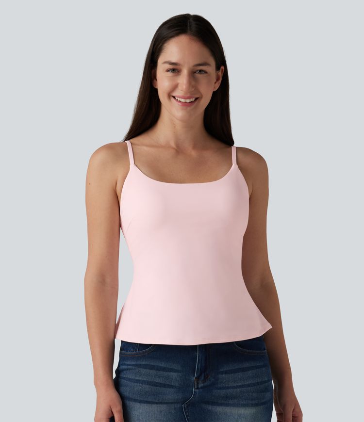 Débardeur décontracté SoftlyZero™ Airy à col U bretelles réglables avec soutien-gorge intégré bonnets B-D