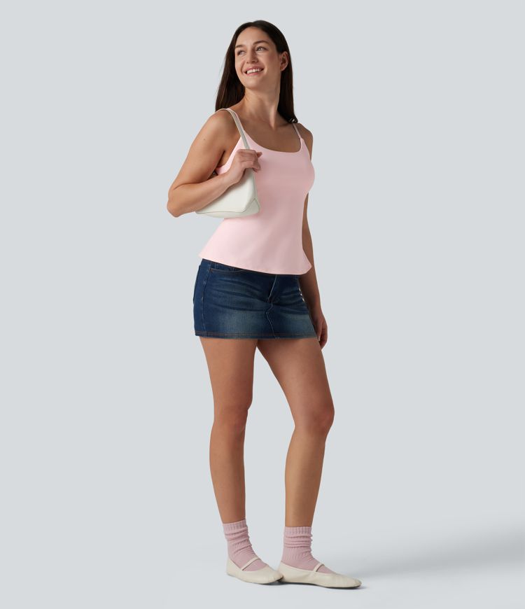 Débardeur décontracté SoftlyZero™ Airy à col U bretelles réglables avec soutien-gorge intégré bonnets B-D