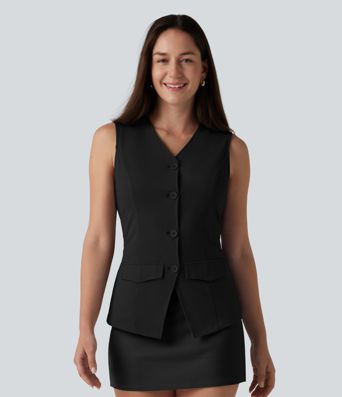 SoftlyZero™ Airy V Neck Cool Touch Casual Vest
