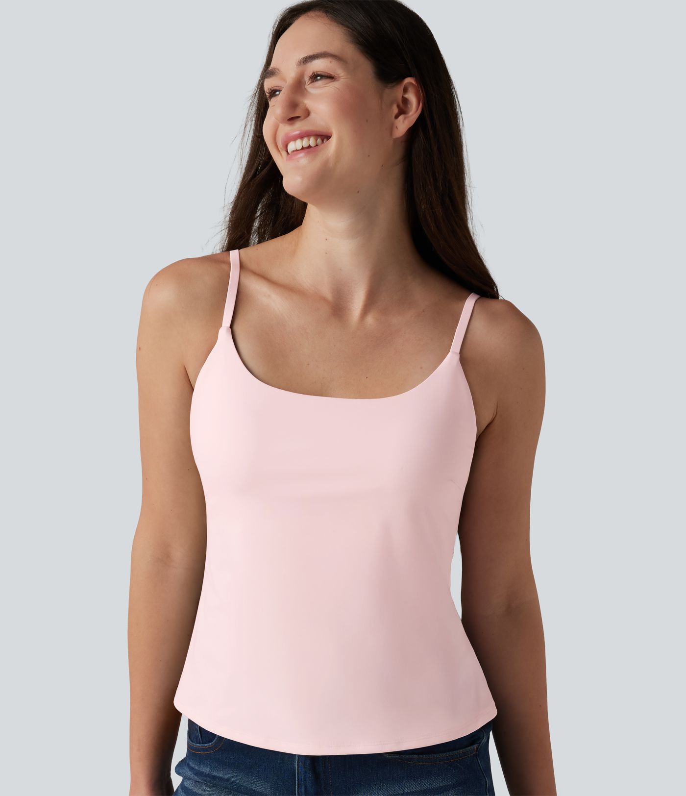 Débardeur décontracté SoftlyZero™ Airy à col U bretelles réglables avec soutien-gorge intégré bonnets B-D