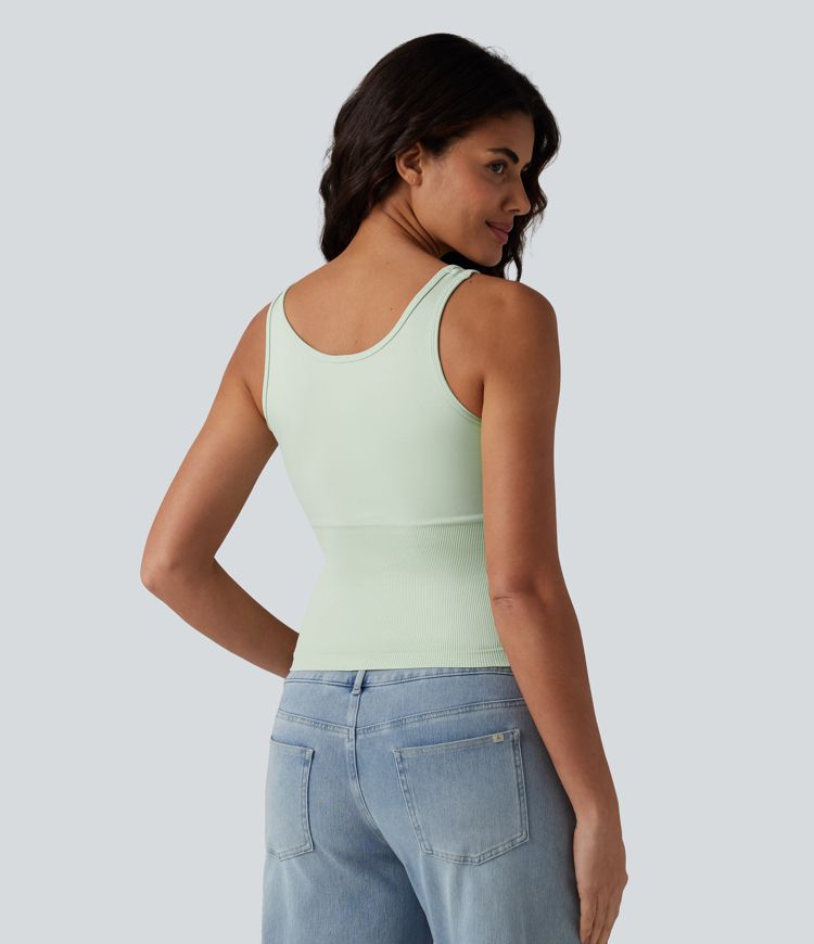 Débardeur décontracté à col carré