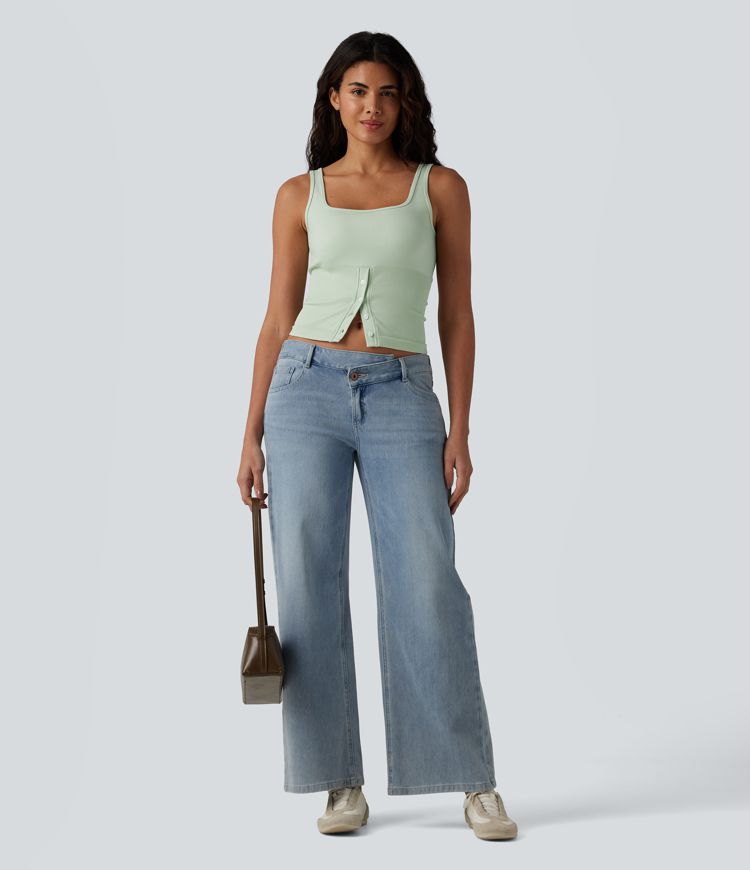 Débardeur décontracté à col carré