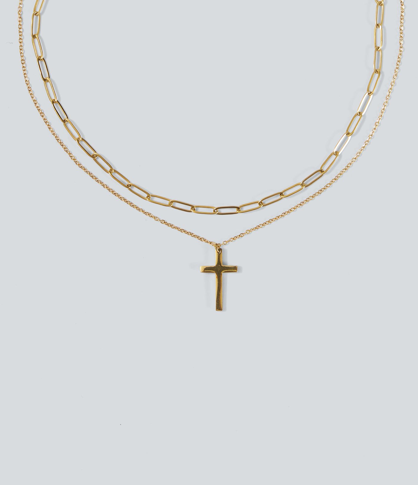 Collier croix en acier inoxydable