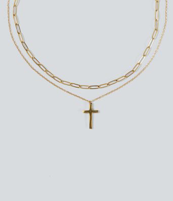 Collier croix en acier inoxydable