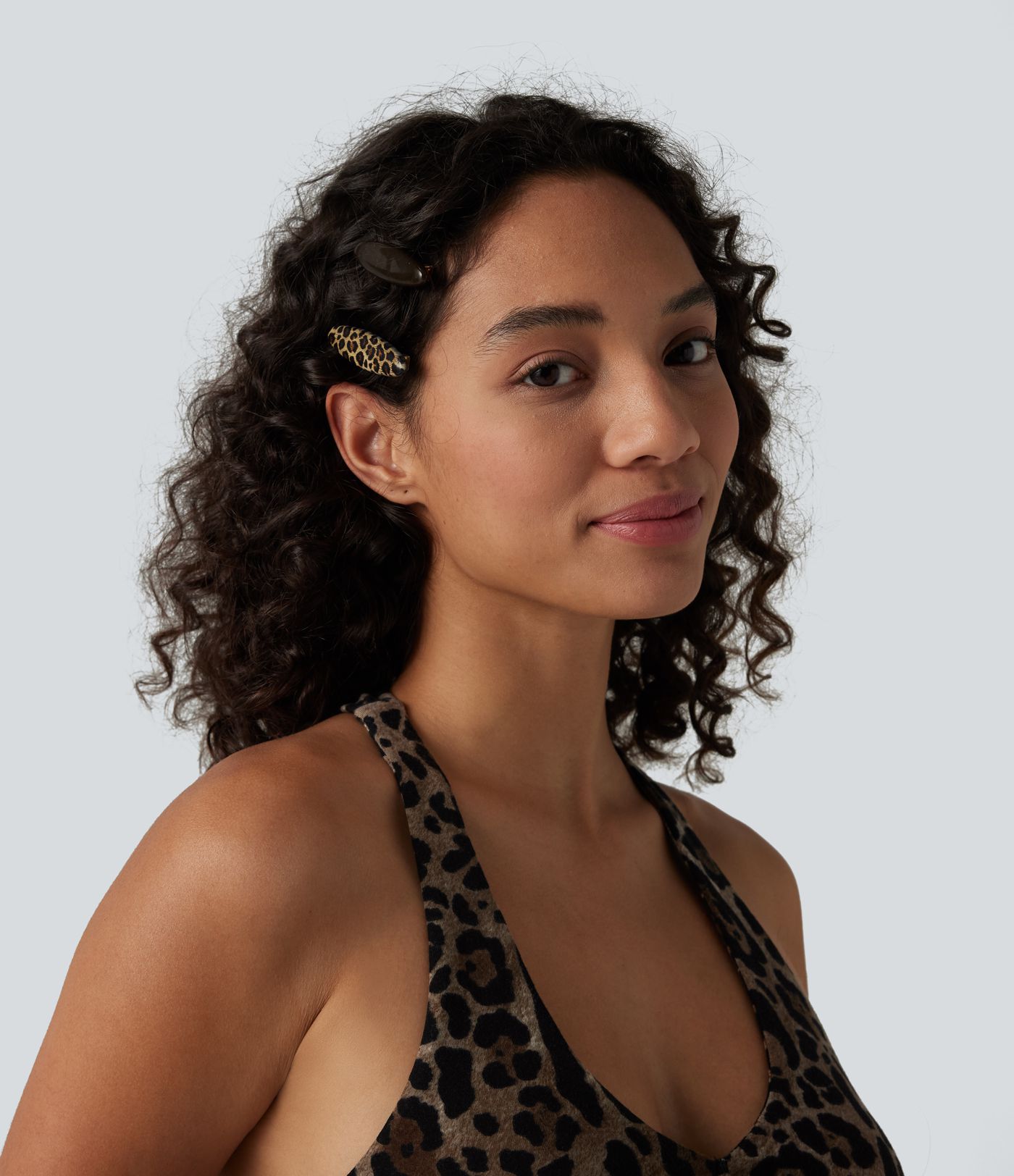 Haarspangen-Set mit Leopardenmuster