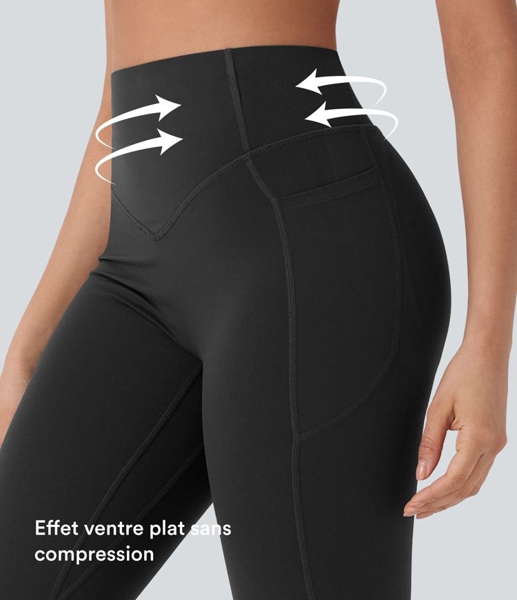 Legging de yoga gainant galbant taille haute avec fronces et poches Halara UltraSculpt™