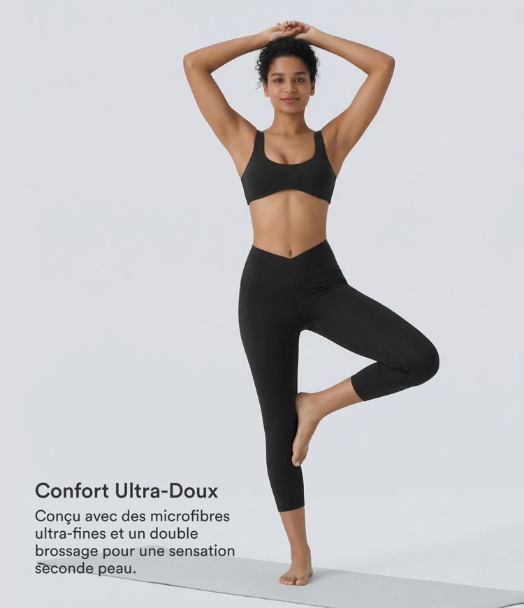 Softlyzero™ Legging Capri Unis Poches Croisées - UPF50+