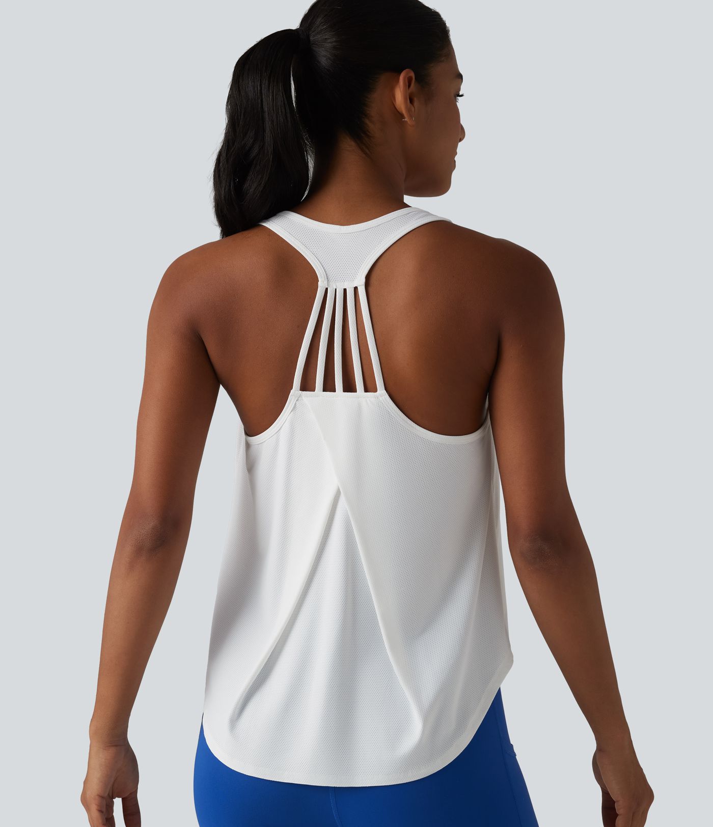 Racerback Crossover High-Low Curved Hem Yoga Tank Top Racerback Crossover High-Low Curved Hem Yoga Tank Top