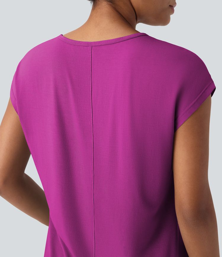 V Neck Short Sleeve Casual T-Shirt