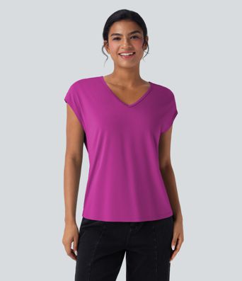 V Neck Short Sleeve Casual T-Shirt