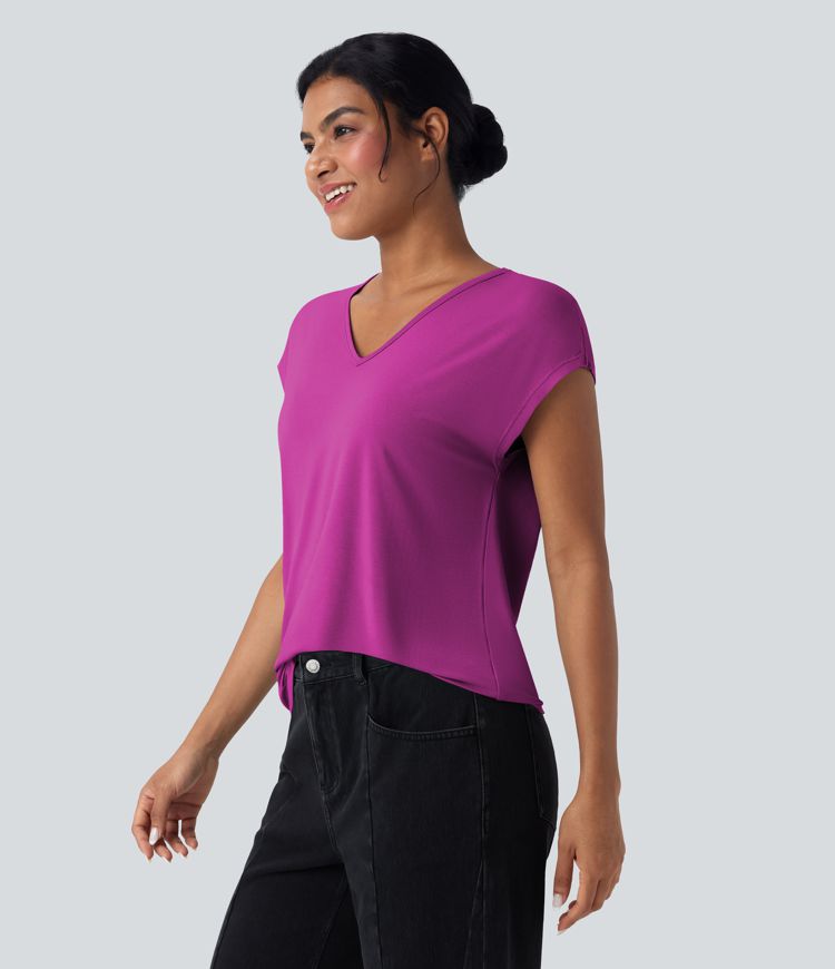 V Neck Short Sleeve Casual T-Shirt