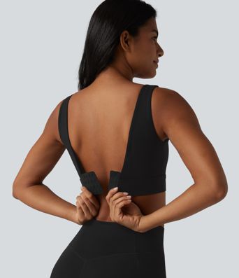 Halara Ultrasculpt™ Medium Support Backless Adjustable Buckle Built-in Bra Training Sports Bra Halara Ultrasculpt™ Medium Support Backless Adjustable Buckle Built-in Bra Training Sports Bra