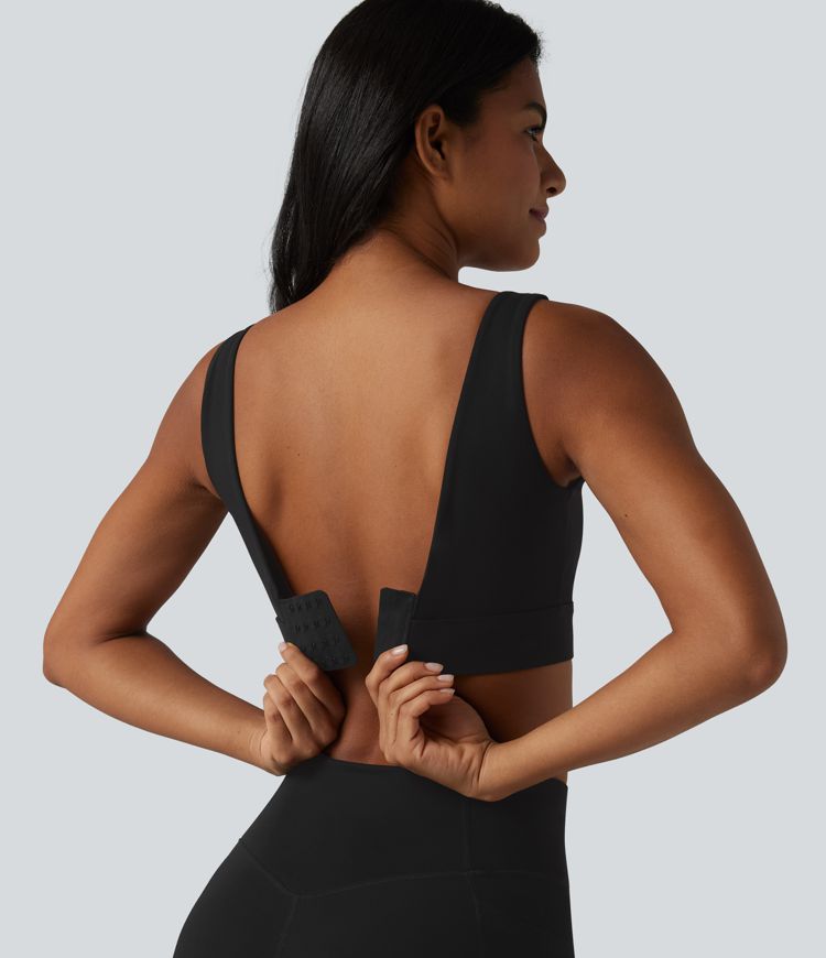 Halara Ultrasculpt™ Medium Support Backless Adjustable Buckle Built-in Bra Training Sports Bra Halara Ultrasculpt™ Medium Support Backless Adjustable Buckle Built-in Bra Training Sports Bra