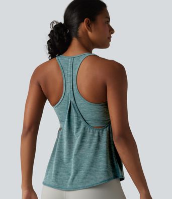 U Neck Built-in Bra Racerback Workout Tank Top