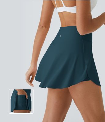 Softlyzero™ Airy Crossover Side Pocket 2-in-1  Tennis Skirt-Lucid-Longer Length-UPF50+