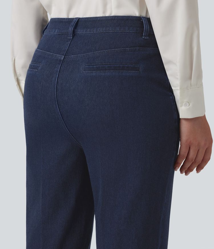 Halara Flex™ High Waisted Straight Leg Work Jeans with Pockets Halara Flex™ High Waisted Straight Leg Work Jeans with Pockets