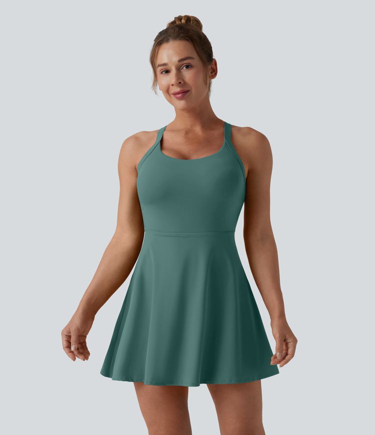 Softlyzero™ Airy - Rückenfreies Sportkleid mit Seitentaschen und Cool-Touch - Easy Peezy Edition, E-G Cups