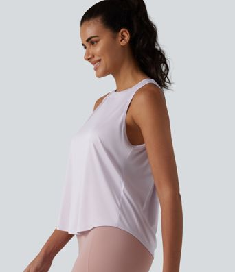 Round Neck Curved Hem Running Tank Top Round Neck Curved Hem Running Tank Top