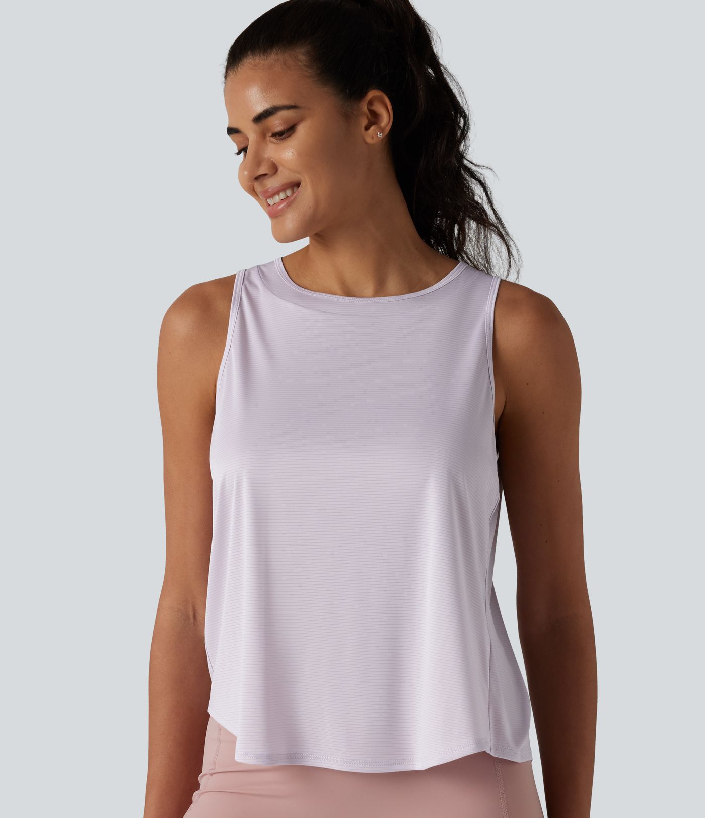 Round Neck Curved Hem Running Tank Top Round Neck Curved Hem Running Tank Top