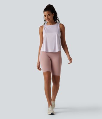 Round Neck Curved Hem Running Tank Top Round Neck Curved Hem Running Tank Top