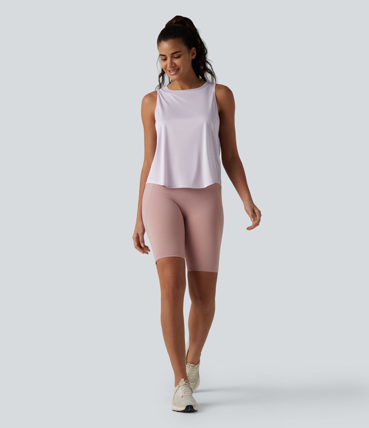 Round Neck Curved Hem Running Tank Top Round Neck Curved Hem Running Tank Top
