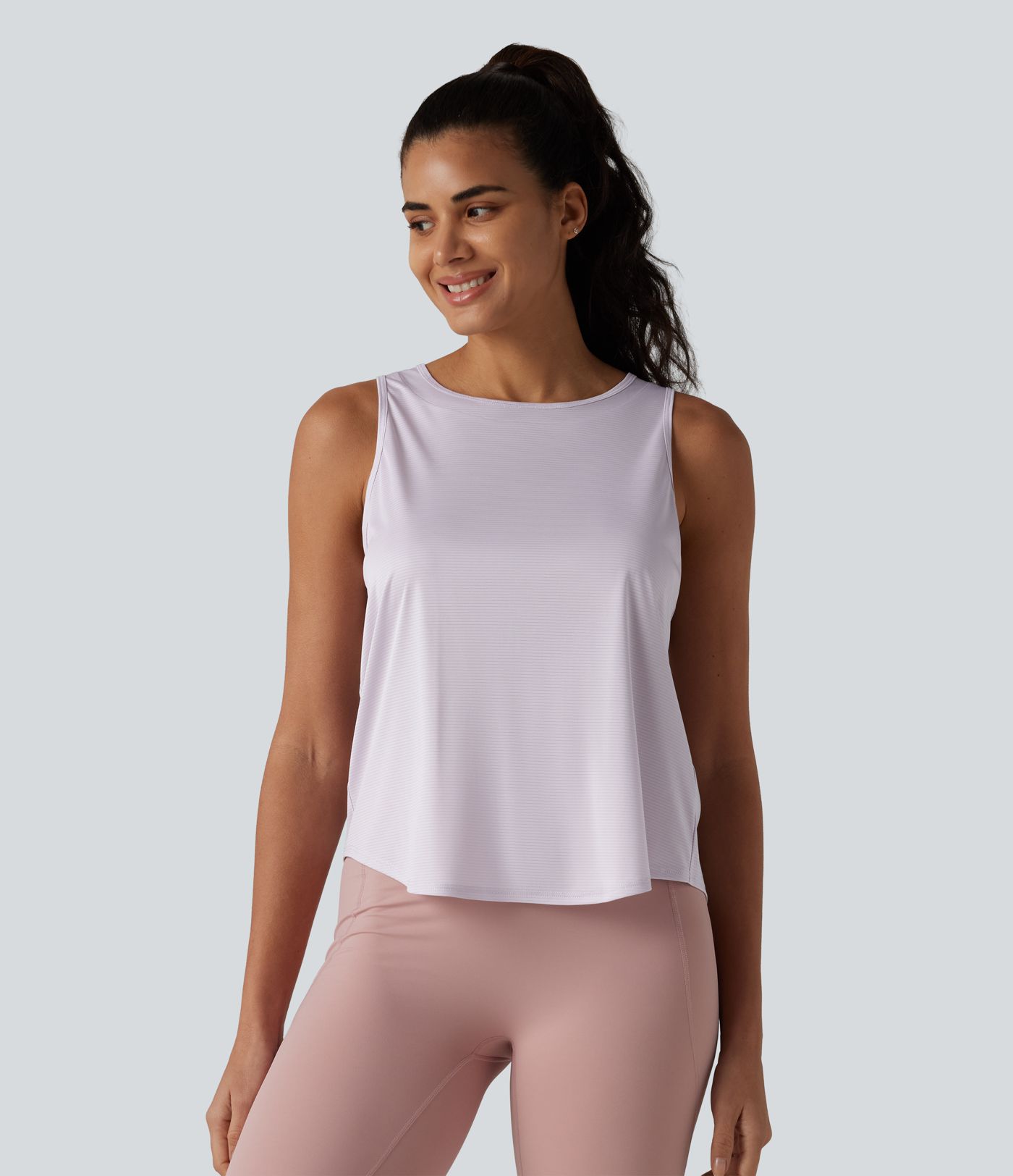 Round Neck Curved Hem Running Tank Top Round Neck Curved Hem Running Tank Top