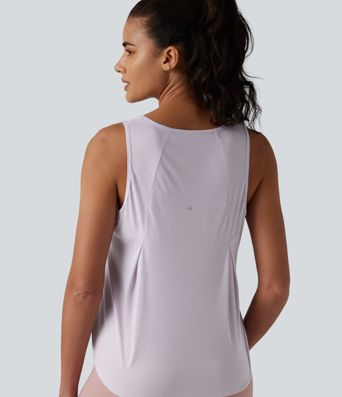 Round Neck Curved Hem Running Tank Top Round Neck Curved Hem Running Tank Top