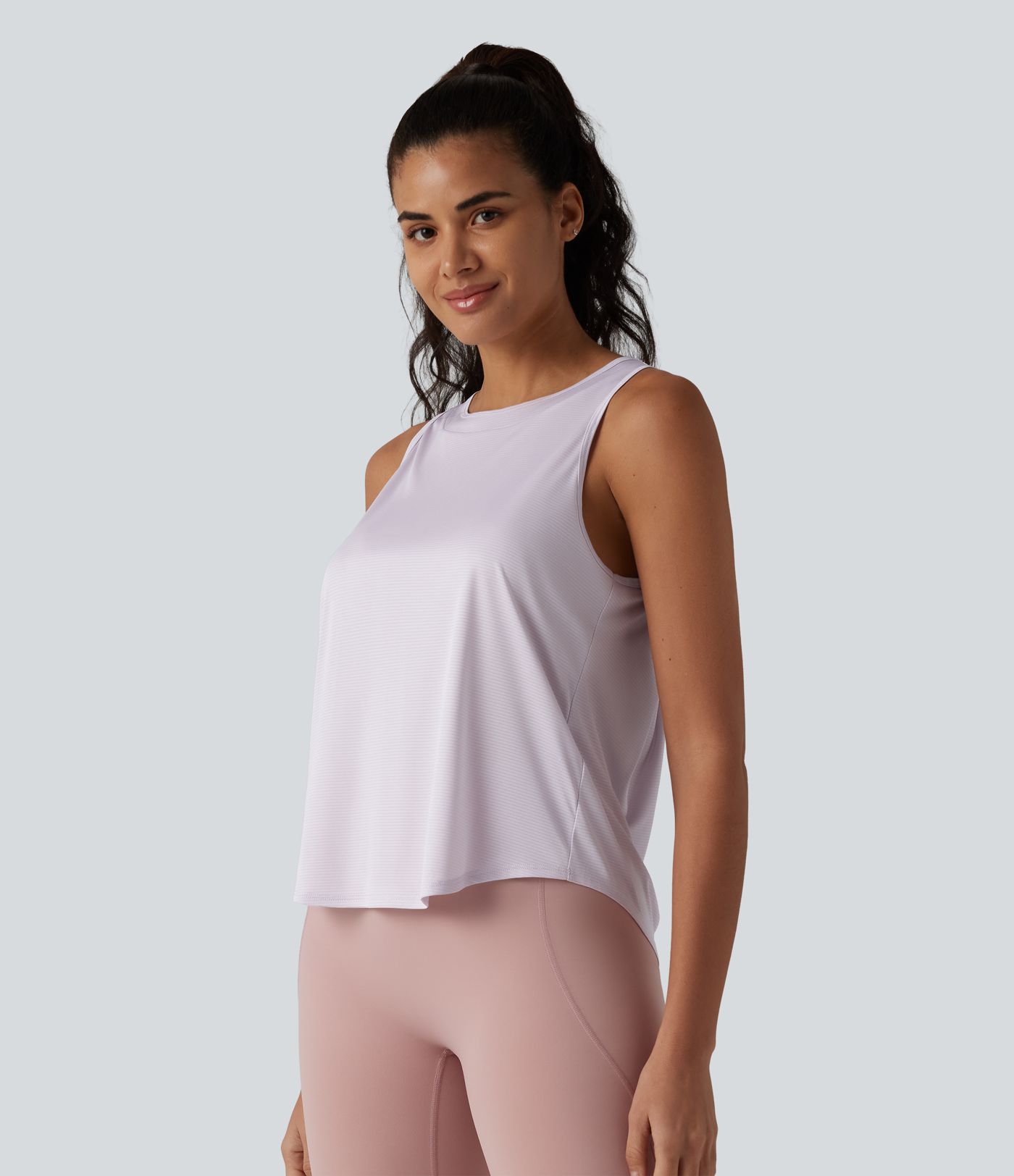 Round Neck Curved Hem Running Tank Top Round Neck Curved Hem Running Tank Top