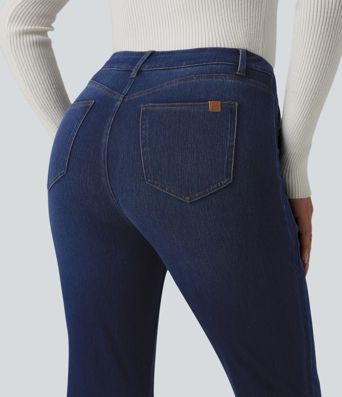 Halara Flex™ Mid Rise Decorative Buttons Casual Bootcut Jeans with Pockets