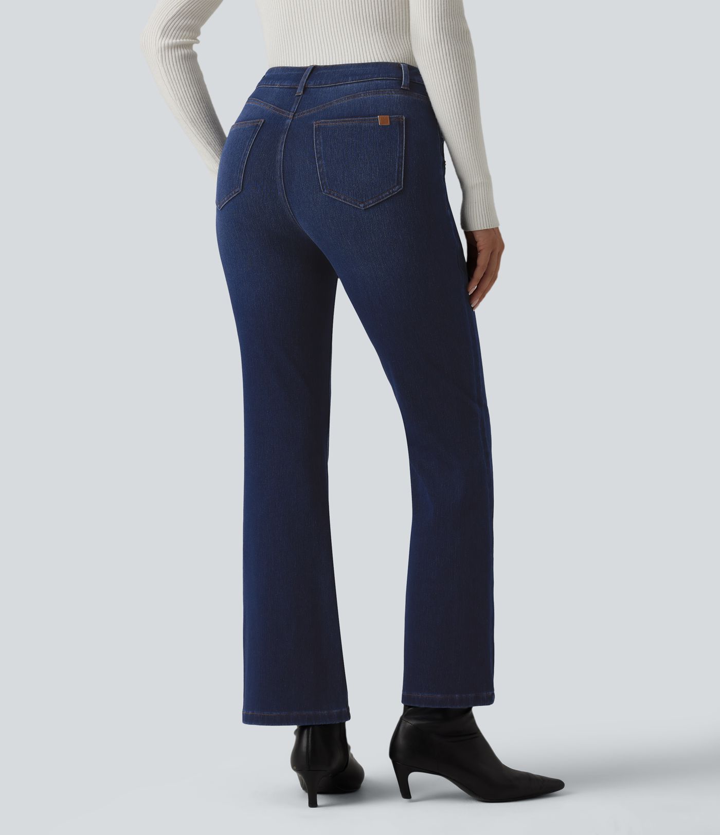 Halara Flex™ Mid Rise Decorative Buttons Casual Bootcut Jeans with Pockets