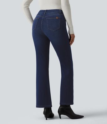 Halara Flex™ Mid Rise Decorative Buttons Casual Bootcut Jeans with Pockets