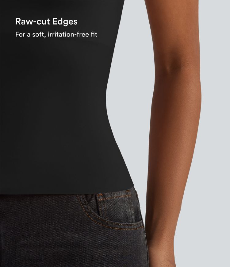 Square Neck Built-in Bra Casual Tank Top B-E Cups