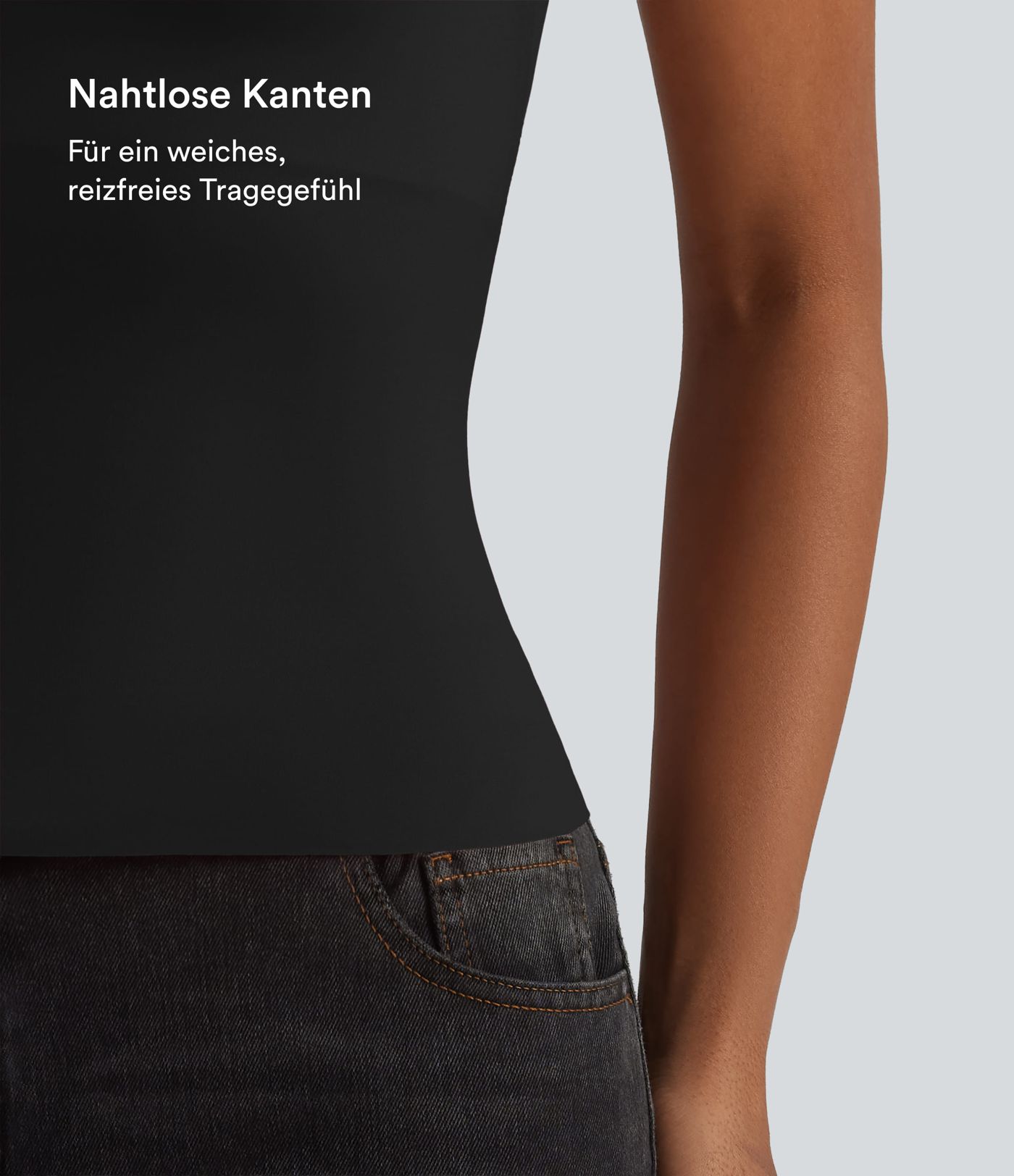 Lässiges Tanktop mit quadratischem Ausschnitt und integriertem BH - B-E Cups