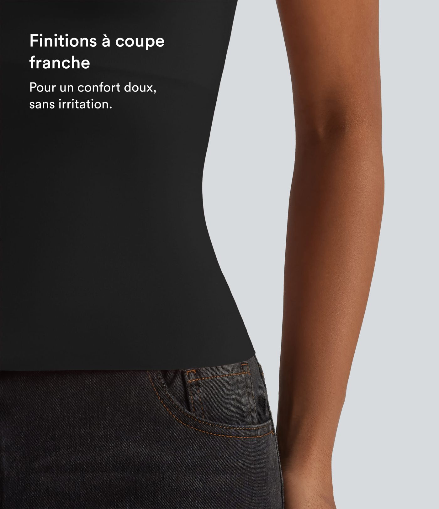 Débardeur décontracté col carré avec soutien-gorge intégré bonnets B-E