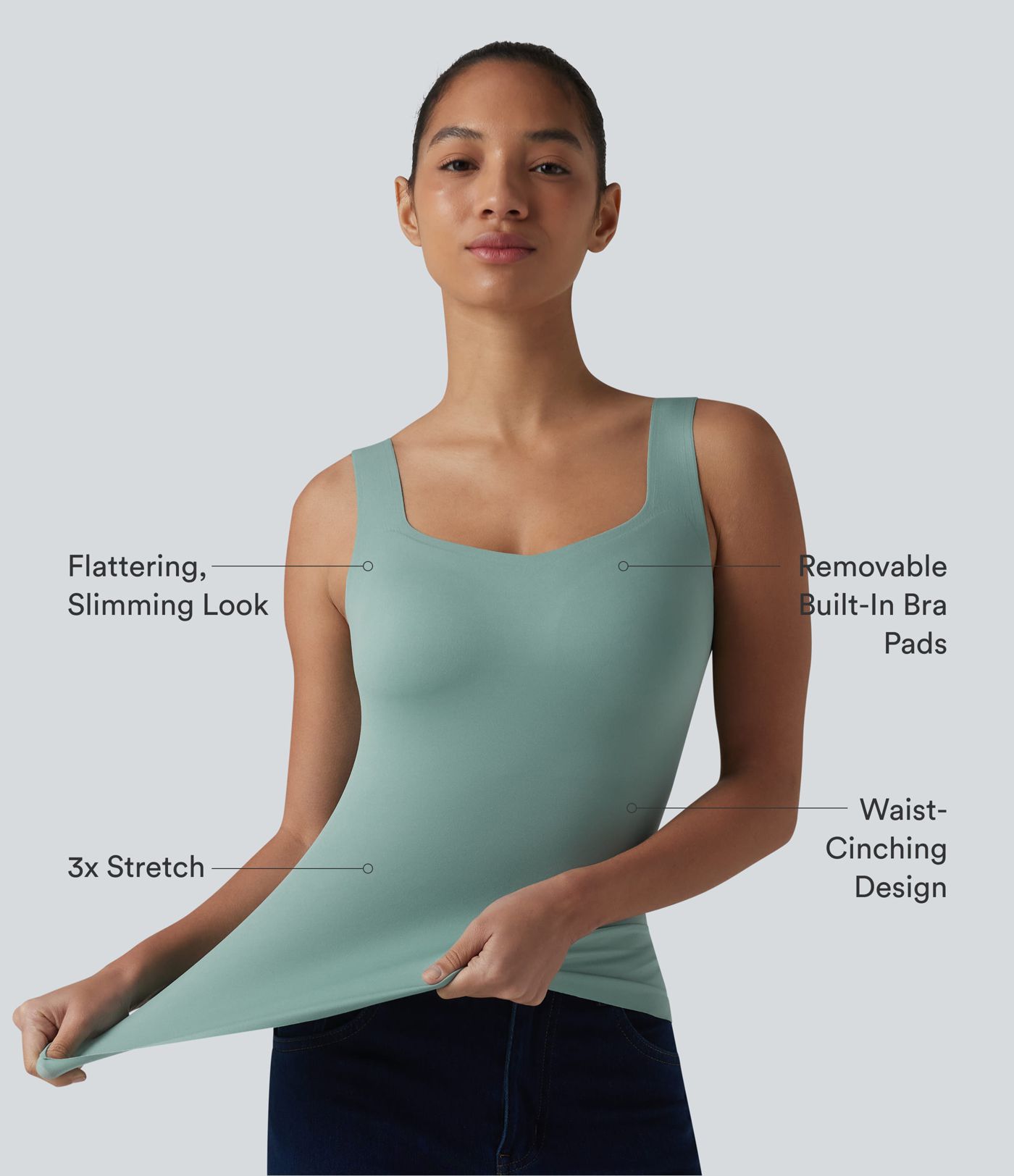 Built-in Bra Casual Tank Top B-E Cups
