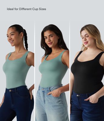 Built-in Bra Casual Tank Top B-E Cups