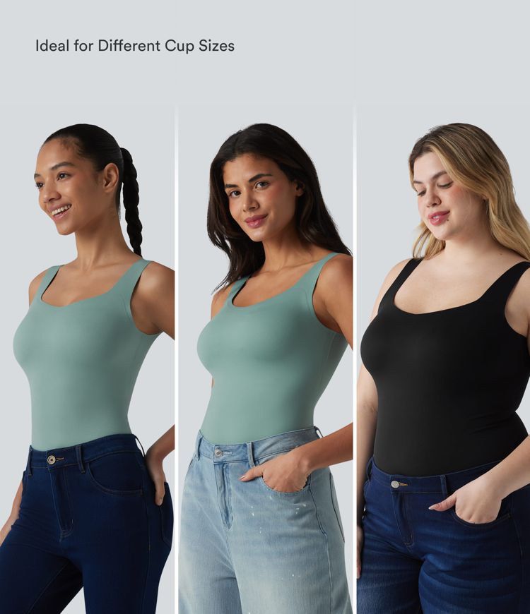 Built-in Bra Casual Tank Top B-E Cups
