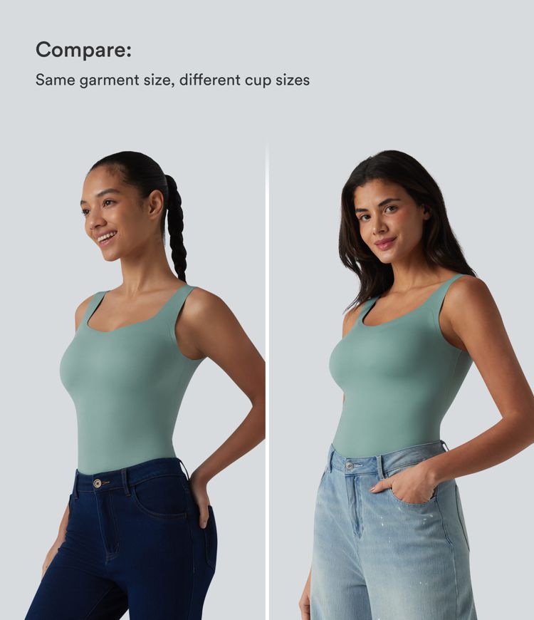 Built-in Bra Casual Tank Top B-E Cups