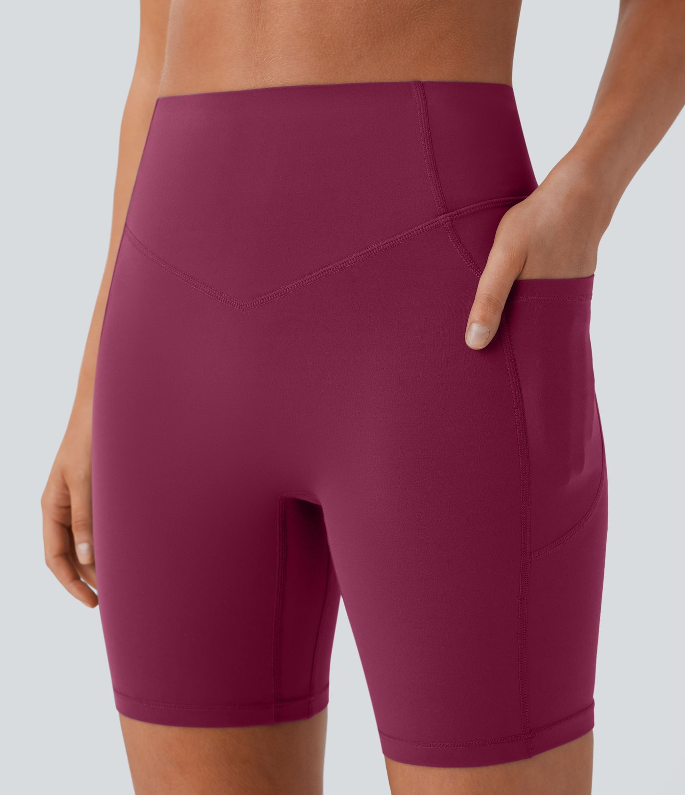 Halara UltraSculpt™ High Waisted Scrunch Butt Lifting Tummy Control Side Pocket Shaping Workout Biker Shorts 7''
