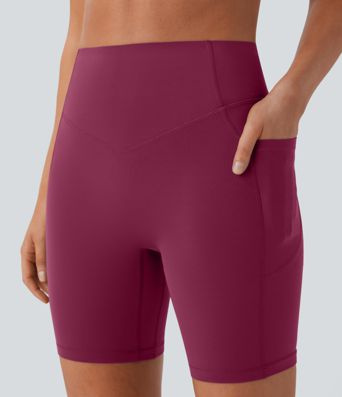 Halara UltraSculpt™ High Waisted Scrunch Butt Lifting Tummy Control Side Pocket Shaping Workout Biker Shorts 7''