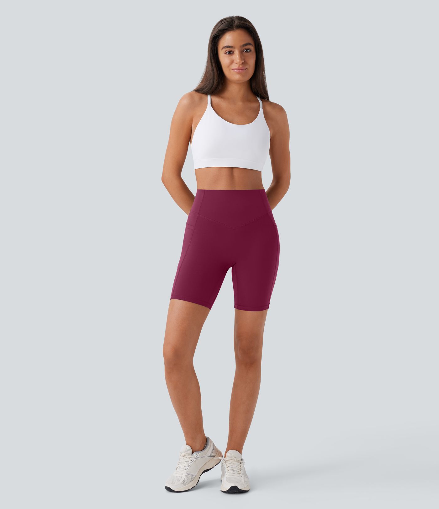 Halara UltraSculpt™ High Waisted Scrunch Butt Lifting Tummy Control Side Pocket Shaping Workout Biker Shorts 7''