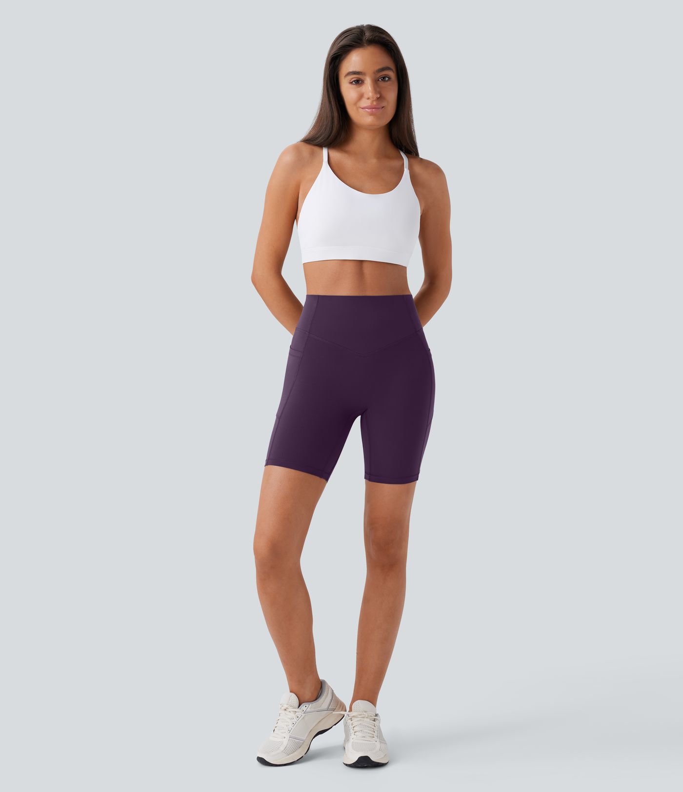Halara UltraSculpt™ High Waisted Scrunch Butt Lifting Tummy Control Side Pocket Shaping Workout Biker Shorts 7''