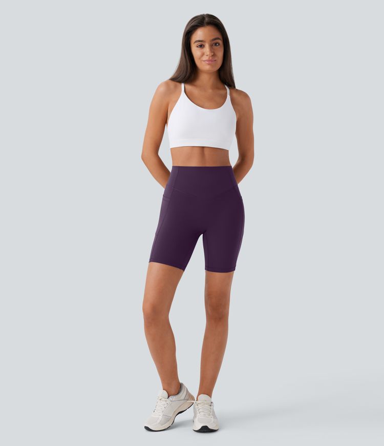 Halara UltraSculpt™ High Waisted Scrunch Butt Lifting Tummy Control Side Pocket Shaping Workout Biker Shorts 7''