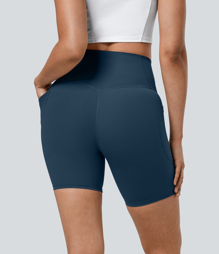 Halara UltraSculpt™ High Waisted Tummy Control Pocket Shaping Training Biker Shorts 7''