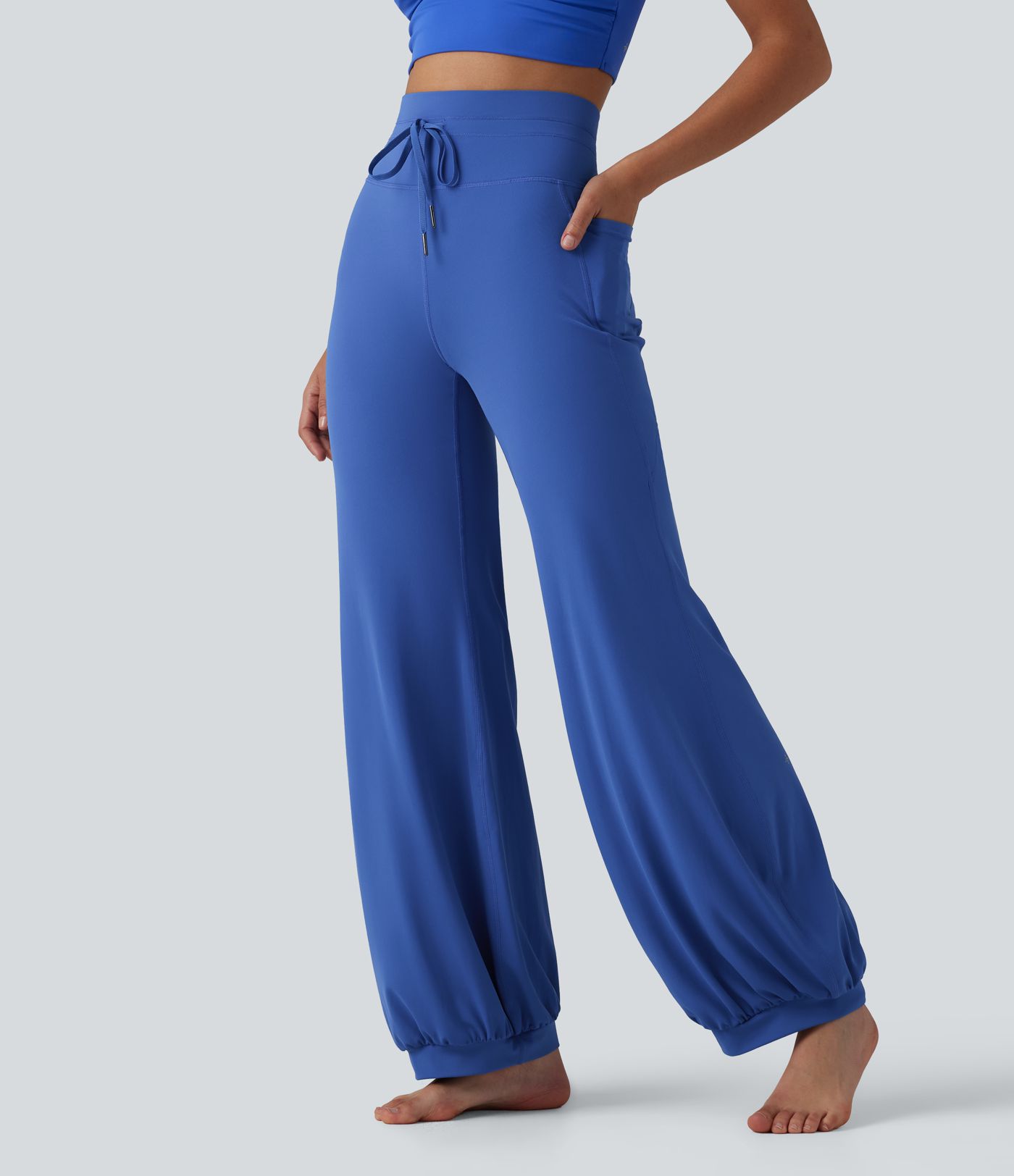 Pantalon de danse SoftlyZero™ taille haute à cordon de serrage et poches - Protection solaire UPF50+