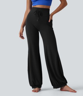 SoftlyZero™ High Waisted Drawstring Dance Balloon Pants with Pockets-UPF50+