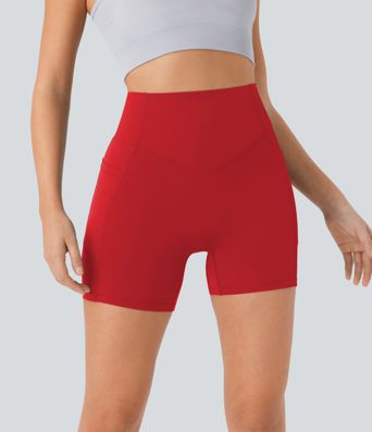 Halara UltraSculpt™ High Waisted Scrunch Butt Lifting Tummy Control Pocket Shaping Workout Biker Shorts 5''
