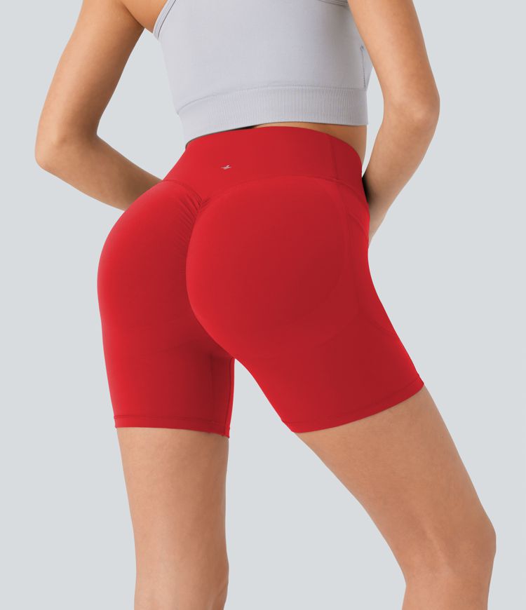 Halara UltraSculpt™ High Waisted Scrunch Butt Lifting Tummy Control Pocket Shaping Workout Biker Shorts 5''
